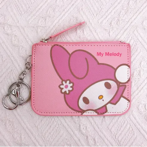 High quality Wholesale Cute Sanrioed Kurumi Little Long Ear Rabbit Purse Leather Wallets with Keychain Pendant