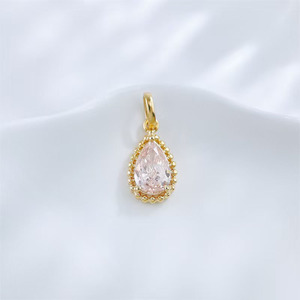 Pendentif en or 18 carats avec diamant <span class=keywords><strong>rose</strong></span> de laboratoire, minimaliste, tendance, polyvalent, en forme de goutte d'eau, avec chaînes élégantes et breloque délicate - Product Image 5