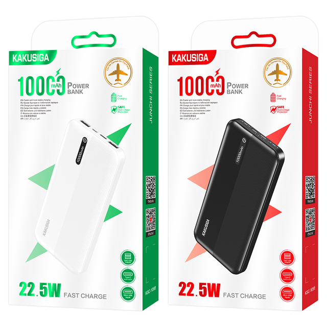 KAKUSIGA 10000mAh High Quality Mini Portable Powerbank 22.5W+PD20W Fully Compatible Fast Charge Digital Display Power Bank