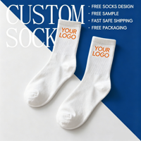 Chaussettes de sport classiques en coton peigné, personnalisables avec logo, conception gratuite, solution d'emballage et de marquage, vente en gros
