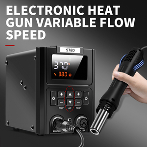 Dubbele LED digitale display heteluchtpistool en soldeerbout 2-in-1 SMD reworkstation voor solderen en desolderen - Product Image 6