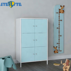 Armadio per Bambini dal <span class=keywords><strong>Design</strong></span> Moderno, Mobile in Acciaio Colorato, Armadietto a 6 Ante per Camera da Letto - Product Image 5