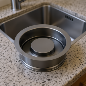 Borde de acero inoxidable para fregadero de cocina, color negro bronce, tapón para triturador de desperdicios de alimentos - Product Image 2