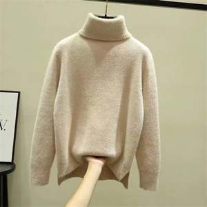 Pull en chenille épais pour femme, col montant, hiver, vente en gros K105 - Product Image 5