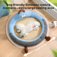 Tapis rafraîchissant en mousse à mémoire de forme pour chat et chien, rond, avec housse amovible et lavable, pour Bichon et petites races, usage intérieur