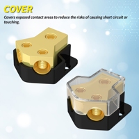 Tekne Stereo Amfi Dağıtım Bloğu Ayırıcısı, 2 Yollu 0/2/4 Ölçülü Giriş, 4/8/10 Ölçülü Çıkış, Araba Ses Sistemleri için 12V Güç Dağıtım Bloğu