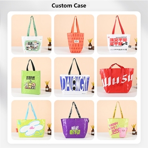 Sacs promotionnels Sinmelon avec logo personnalisé, sacs fourre-tout en PP laminé, poignée en tissu non tissé, taille moyenne, cadeau de Noël <span class=keywords><strong>et</strong></span> d'Halloween - Product Image 4
