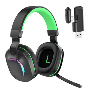 RGB ánh sáng 2 trong 1 Dongle 2.4G chơi game không dây tai nghe biểu tượng tùy chỉnh <span class=keywords><strong>Bluetooth</strong></span> HeadPhone với Mic - Product Image 1