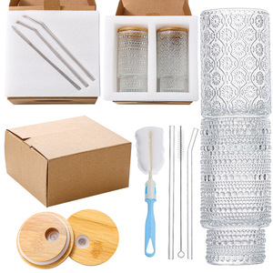 Verre à eau domestique à double paroi, motif haut et court, empilable, pour jus, boissons, thé au lait, bière - Product Image 5