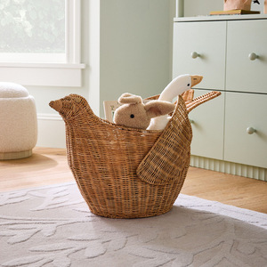 Woven Children's Toy <b>Storage</b> <b>Basket</b> <b>Large</b> Capacity Round Shape Living Room Organizer Household <b>Storage</b> <b>Basket</b> - Product Image 1