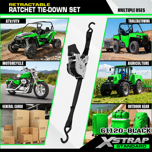 Correa de Amarre Retráctil Xstrap de 1 Pulgada y 10 Pies con Ganchos en S para Motocicleta, Camión, ATV/UTV, Remolque y Arrastre - Product Image 6