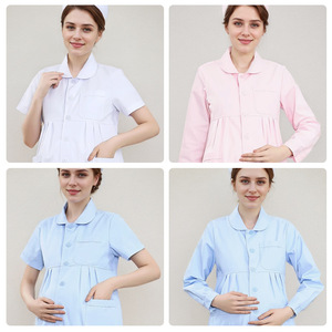 Blouse de maternité à manches courtes et col <span class=keywords><strong>Peter</strong></span> Pan pour infirmières enceintes – Tenue médicale professionnelle pour clinique et hôpital - Product Image 3