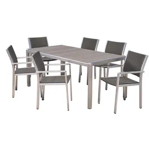 Latest Chinese Suppliers Factory Price Aluminum Outdoor Modern Square Dining Set Furniture