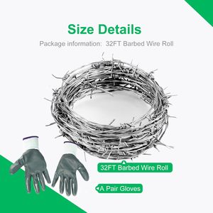 Alambre de púas Suvunpo de 32 pies, calibre 16, recubierto de zinc, pulido, para cercas, manualidades y protección contra animales. - Product Image 6
