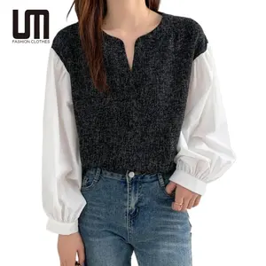 ליו מינג אופנה קוריאנית 2024 אביב נשים חולצה מזדמנת Y2k חולצות בגדי רחוב סוודרים לנשים חולצות אלגנטיות