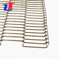 Bande transporteuse en maille métallique en acier inoxydable 304 résistant aux hautes températures avec certificat FDA, bande transporteuse à chaîne échelle
