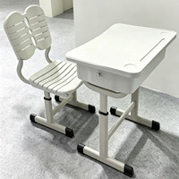 Table réglable en hauteur avec chaise – Mobilier de classe – Bureau à manivelle ou à vis avec panier et styles de chaise au choix