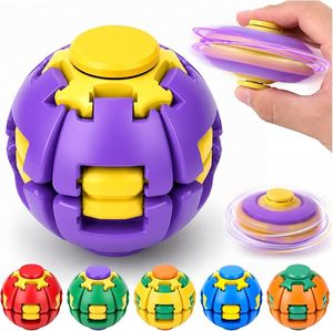 3D <b>Printed</b> Press to Spin Deformable Fidget Toy,Button Decompression Ball,Rotating Gyro Stress Relief Spinner Toy for Adults Kids - Product Image 3