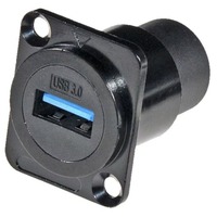 Módulo de Conector Tipo D, Interfaz de Red RJ45, Puerto USB 3.0, Base de Carga Tipo C para Montaje en Panel, Conector de Pasaje con Contactos de Latón