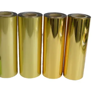 Huasheng-papel de aluminio 220 dorado brillante, estampado de seda en frío, barniz uv para botellas de cerámica
