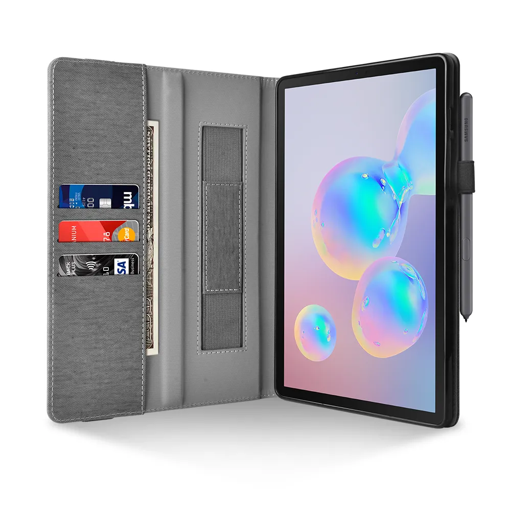 Hand holder stand Pu Leather Shockproof Case Smart Cover case for samsung ipad huawei lenovo amazon tablet covers   cases