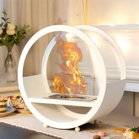 Petit foyer d'hiver en acier inoxydable avec pierres décoratives blanches pour la cuisson en extérieur