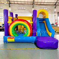 Château gonflable combiné avec toboggan, coloré, mini château gonflable en PVC, avec souffleur, pour usage commercial
