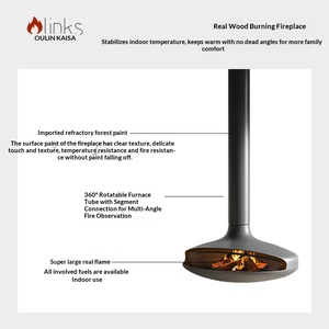 Chimenea Decorativa Empotrada en Pared Okai, Modelo UFO, <span class=keywords><strong>de</strong></span> <span class=keywords><strong>Leña</strong></span>, para Uso Interior en el Hogar - Product Image 4