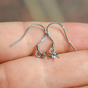 Kit de fabrication de boucles d'oreilles coréennes en argent S925 avec pendentif, nœud papillon, plateau 1344, accessoire plaqué pour bijoux en perles - Product Image 4