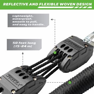 Système de poulie de levage à corde manuel noir polypropylène 50ft 2000 lb avec boucles souples 2PK 18 pouces - Product Image 2