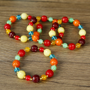 Colorful Beaded <b>Bracelet</b> Plastic Resin <b>Ball</b> Shape Multicolor Jewelry For Women Fashion Accessory Summer 2023 - Product Image 1
