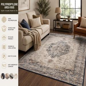 Tappeti Moderni di Lusso Astratti Personalizzati in PP Wilton Resistenti alle Macchie OEM/ODM Antiscivolo per Soggiorno - Product Image 3