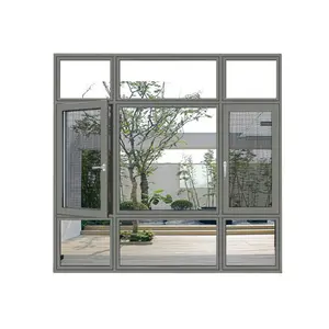 Italienischer Stil schwarzes Sicherheits-Randfenster Aluminium-Schlitz Mullion individuelles schwarzes Aluminium-Randfenster