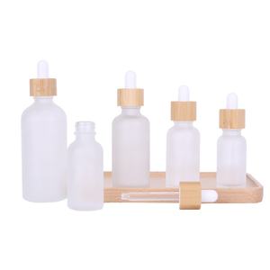 <b>1</b> oz Small Frosted Glass Wooden Thick Droppers Pipette Bottles Glassware Droplet 30ml of Essential Oils Travel Essential Bottles - Product Image 5
