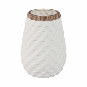 Vaso in ceramica rotondo testurizzato per l'arredamento del soggiorno, vaso in gres per fiori, per la casa, la camera da letto, l'ufficio, da posizionare su un tavolo. - Product Image 3