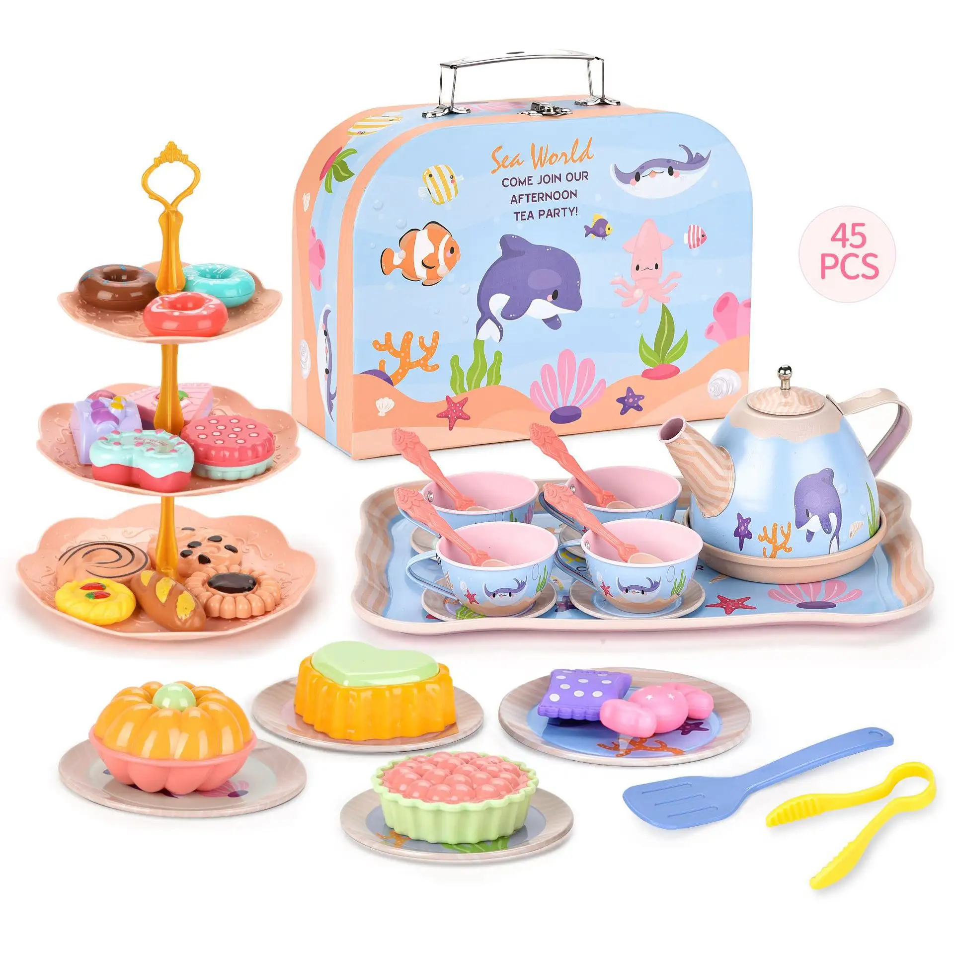 Girls Toys DIY Pretend Play Toy Simulation Tea Food Cake Set Play House Kitchen Afternoon Tea Game Toys Gifts For Children Kids