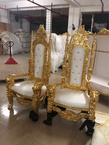 Alquiler para Bodas, Sillas de Trono Grandes de León <span class=keywords><strong>Blanco</strong></span>, Económicas, para Rey y Reina, Sofá de Respaldo Alto de Lujo Ligero, Chiavari de Madera Maciza, Rey y Reina - Product Image 4