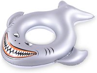 Bouée gonflable en PVC de 5 mm d'épaisseur en forme de requin de 50 pouces pour piscine d'enfants, jouet de fête, décorations estivales, activité ludique