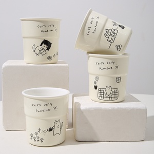 Tasse en céramique SYL Cartoon Cute Kitten Tasse à main de haute valeur de couleur pour le <span class=keywords><strong>petit</strong></span> déjeuner des filles pour le café au lait Parfait classique pour les cadeaux - Product Image 2
