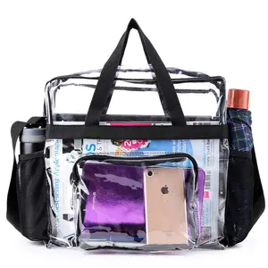 Atacado PVC Limpar Bolsas Bolsas Para As Mulheres Moda Único Sacos De Ombro Portátil Viagem Armazenamento Almoço Bolsa Transparente Tote Ba