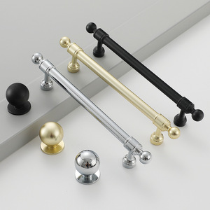 Modern Nordic Bedroom Wardrobe Door Golden <b>Copper</b> Drawer Pulls Black Elongated Aluminum Alloy Cabinet Handles Kitchen Dresser - Product Image 2