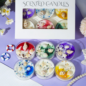 Colorful Seashell Scented <b>Candles</b> Soy Wax Handmade Cylinder Home Decoration - Product Image 4