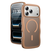 Fundas para Teléfono con Patrones Ondulados, Modernas y Lujosas, de TPU+PC, con Carga Magnética, Resistentes a Golpes, Antihuellas, Protección 360 para 17 Pro Max