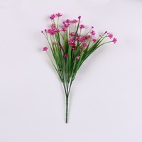 Untuk Dekorasi Luar Ruangan, Rangkaian Bunga Plastik Camellia Rumput Musim Semi Buatan 7 Cabang, Vas 30-100cm, Buatan Tangan Bertabur Bintang