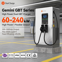 Chargeur rapide DC pour véhicules électriques StarCharge Gemini GBT 120 kW 500 A, sortie 200-1000 V, large plage de tension, Ethernet, IP55, extérieur