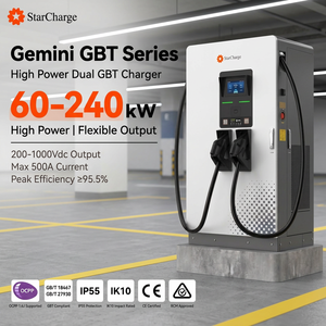 Chargeur rapide DC pour véhicules électriques StarCharge Gemini GBT 120 kW 500 A, sortie 200-1000 V, large plage de tension, Ethernet, IP55, extérieur - Product Image 1