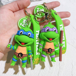 Llaveros de PVC 3D de Tortugas <span class=keywords><strong>Ninja</strong></span> de Dibujos Animados, Colgante de Anime Japonés para Regalos Promocionales - Product Image 3
