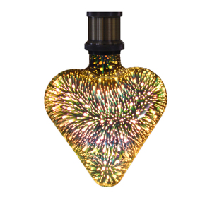 Lampadina LED a Forma di Cuore <span class=keywords><strong>E27</strong></span> <span class=keywords><strong>Vintage</strong></span> a Risparmio Energetico Creativa per Decorazioni Festive con Effetto Fuochi d'Artificio 3D Colorati - Product Image 3