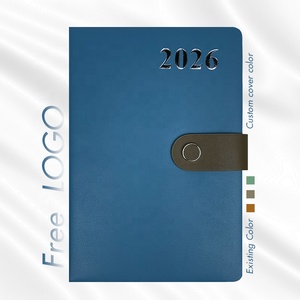 Agenda A5 en cuir PU personnalisé avec logo, couleur personnalisée, organisateur de pages complètes Samedi-Dimanche, reliure cousue gratuite - Product Image 1