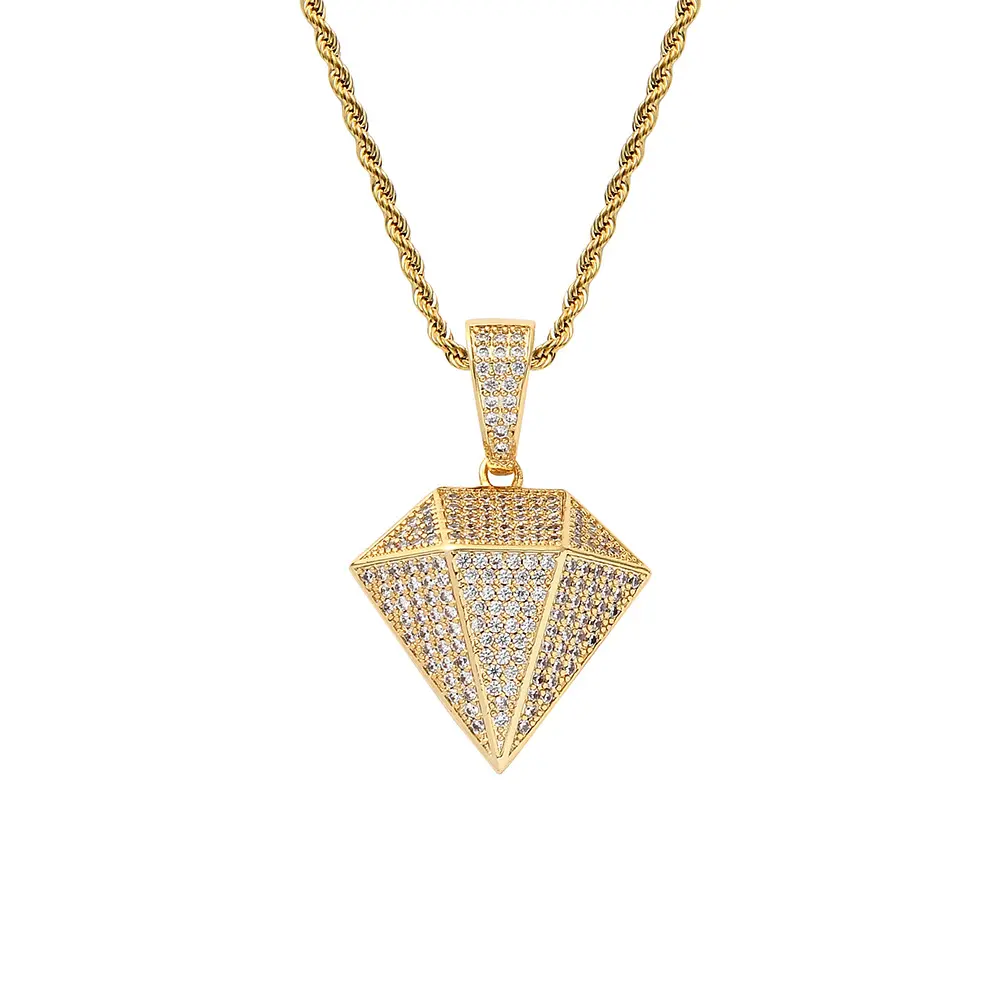 Diamanten Halsketting Collana Con Ciondolo A Forma Di Diamante Collana Di Moda Con Gioielli Ghiacciati